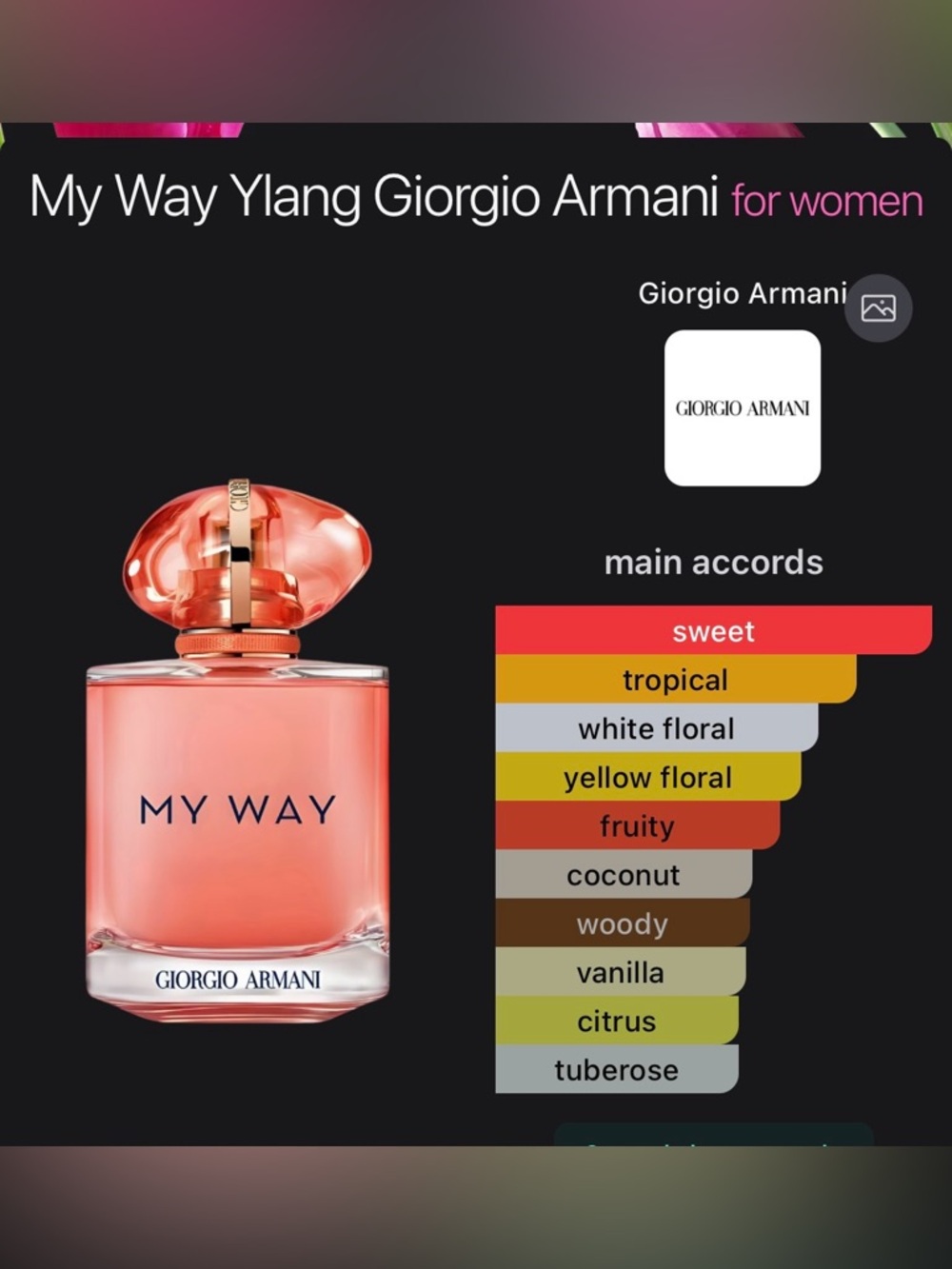 NWT Giorgio Armani my way ylang
